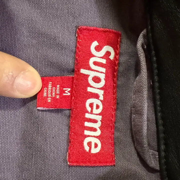 [BUNJANG] Supreme Leather Collar Utility Jacket M / 슈프림 레더 칼라 유틸리티 자켓 M