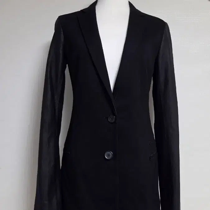 [BUNJANG] Theory Leather Colorblock Jacket / 띠오리 가죽 배색 자켓 4 (84-68-165)