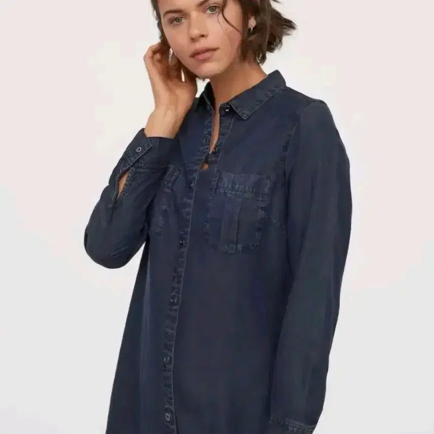 [BUNJANG] H&amp;M Dark Denim Shirt / H&amp;M 데님셔츠