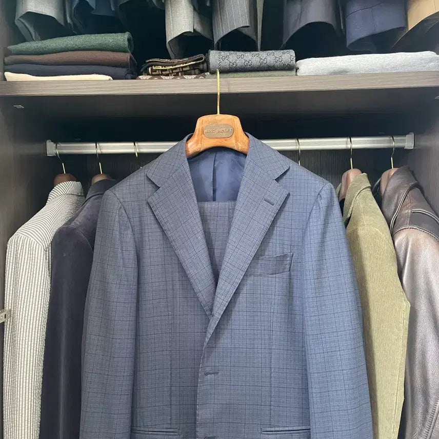 [BUNJANG] RING JACKET Meister 206 Navy Check Window Pattern Suit Set-up / 링자켓(RING JACKET) 마에스터 206 수트