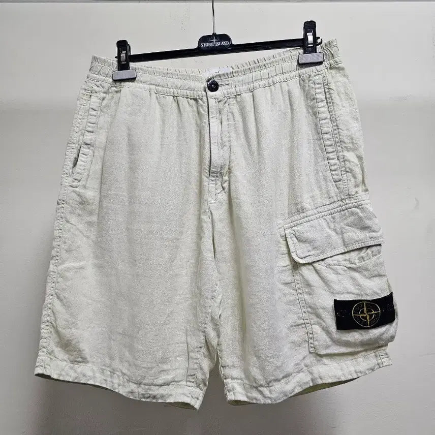 [BUNJANG] Stone Island Linen Shorts / 스톤아일랜드 린넨 반바지