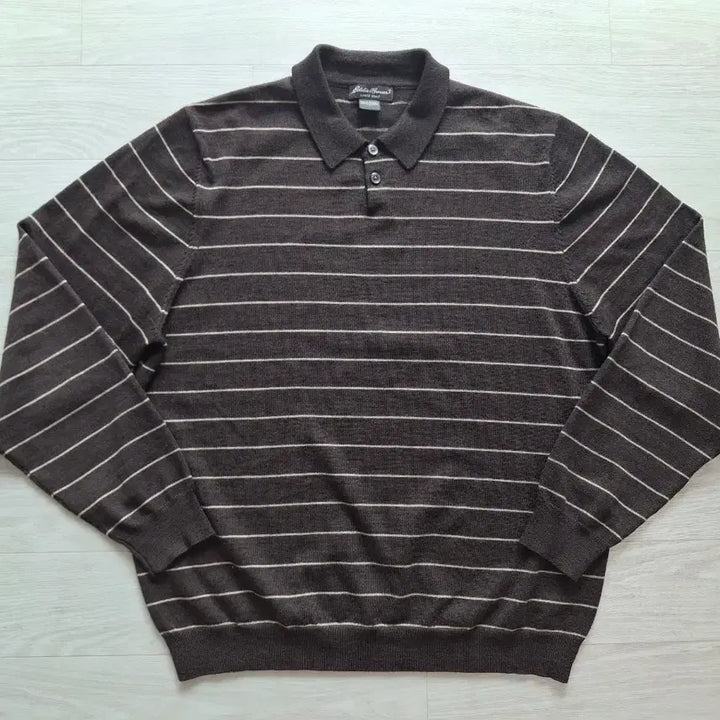 [BUNJANG] Eddie Bauer Merino Wool Polo Shirt Brown / L)에디바우어 메리노울 폴로 셔츠 브라운