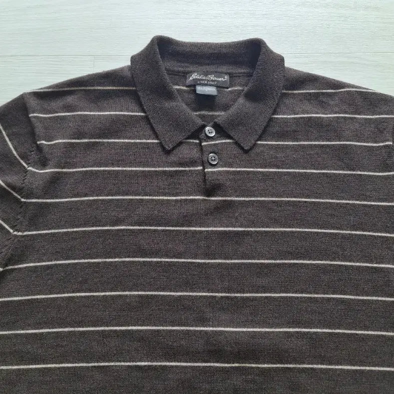 [BUNJANG] Eddie Bauer Merino Wool Polo Shirt Brown / L)에디바우어 메리노울 폴로 셔츠 브라운