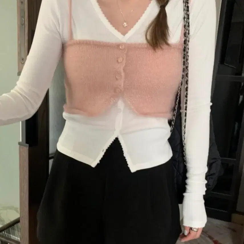 [BUNJANG] Mellow Lounge Ribbed V-Neck Cardigan / 멜라운지 골지 브이넥 가디건 새상품
