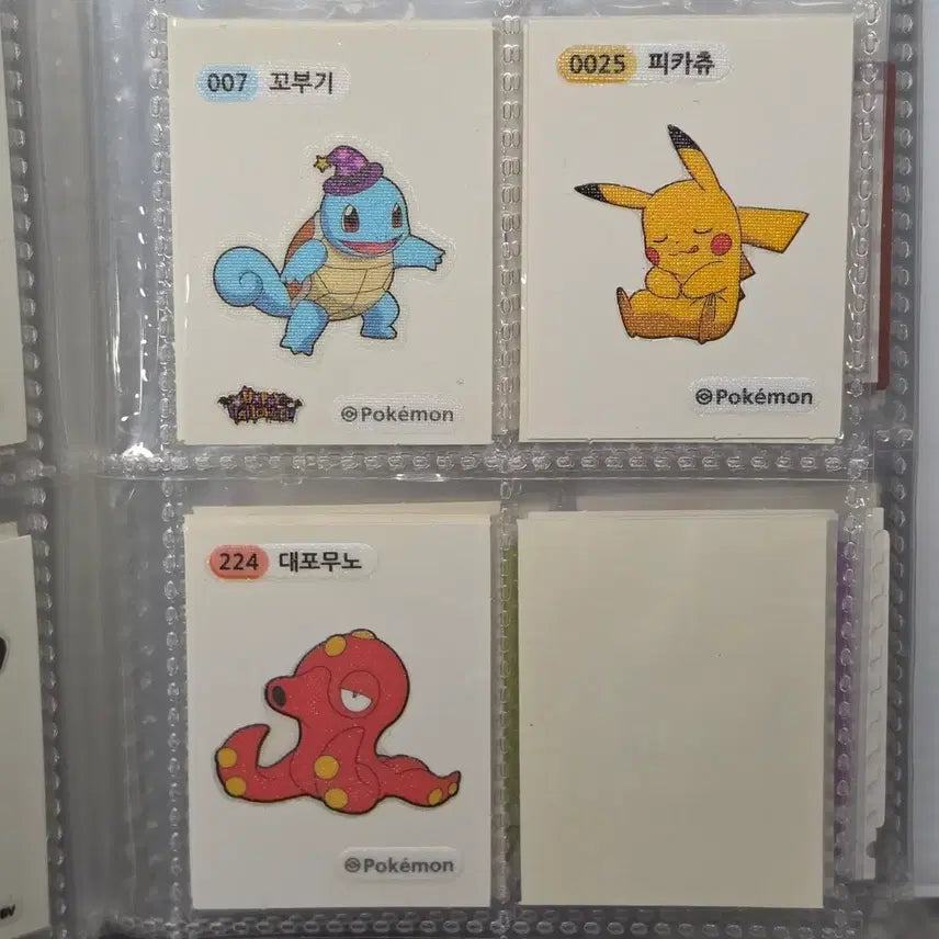 [BUNJANG] Pokemon Stickers Bundle (Pikachu, Squirtle, Daepomuno) / 포켓몬 띠부씰 일괄 판매 ( 피카츄, 꼬부기, 대포무노)