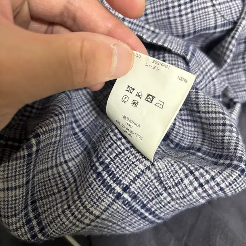 [BUNJANG] Uru Tokyo Rayon Check Shirt Size 2 / Uru tokyo 우루 도쿄 레이온 셔츠
