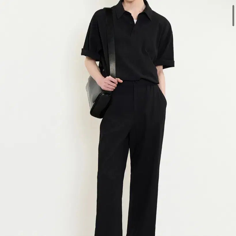 [BUNJANG] TNGT Kinoshita Seersucker Wide Fit Pants Black 78 / TNGT 키노시타 시어서커 와이드핏 팬츠 블랙 78
