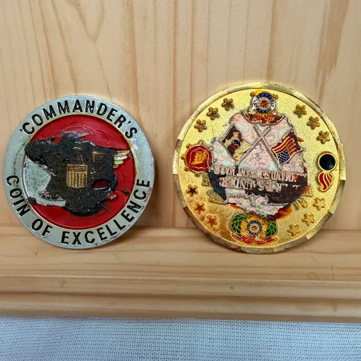 [BUNJANG] USFK 501st CSG Supply &amp; Support Unit Commemorative Coins (Set of 2) / 주한미군 코인 501st(CSG)핵심 보급 및 지원 부대,메달,흠있음