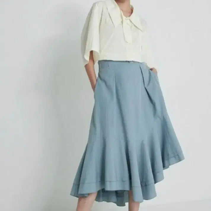 [BUNJANG] System Belted Unbalance Skirt (21FW) / 한섬 시스템  21년  벨티드 언벌런스 스커트