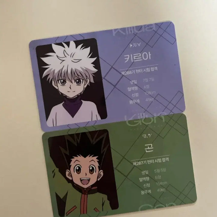[BUNJANG] Hunter x Hunter Kirua &amp; Gon Student ID Set / 헌터헌터 콜라보 카페 키르아 곤 학생증