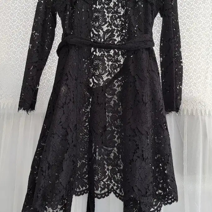 [SOLD OUT] ROSA.K 블랙 레이스 롱 가디건55,66,새거