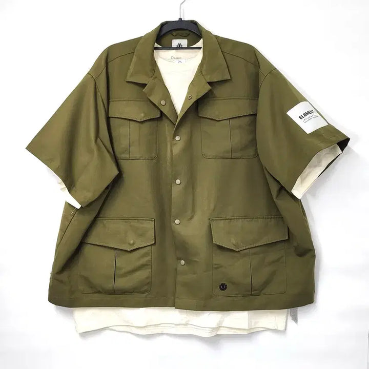 [BUNJANG] Element Short Sleeve Shirt Khaki Size 105 / 엘레먼트 반팔 셔츠 M/M 카키색 105