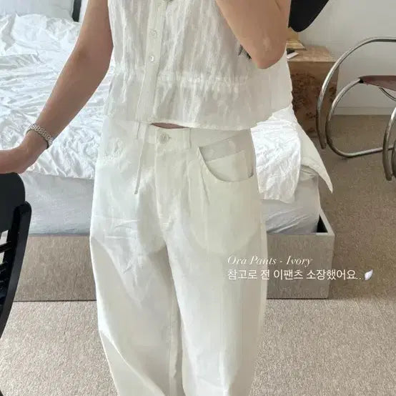 [BUNJANG] Ribbonbit Linen Summer Pants M New / ribbonbit 리본빛 ora 팬츠 M 새상품