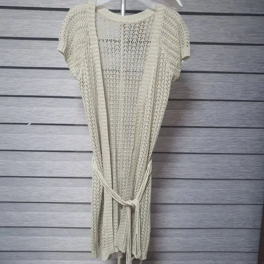 [BUNJANG] Kaki Knit Short Sleeve Cardigan / 연카키 니트 반팔 가디건
