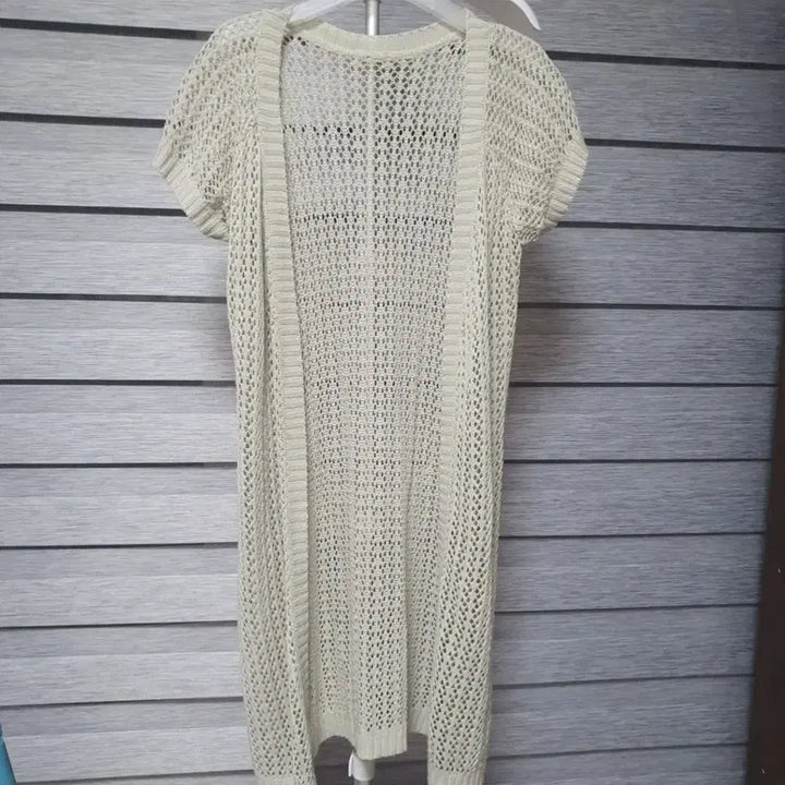 [BUNJANG] Kaki Knit Short Sleeve Cardigan / 연카키 니트 반팔 가디건