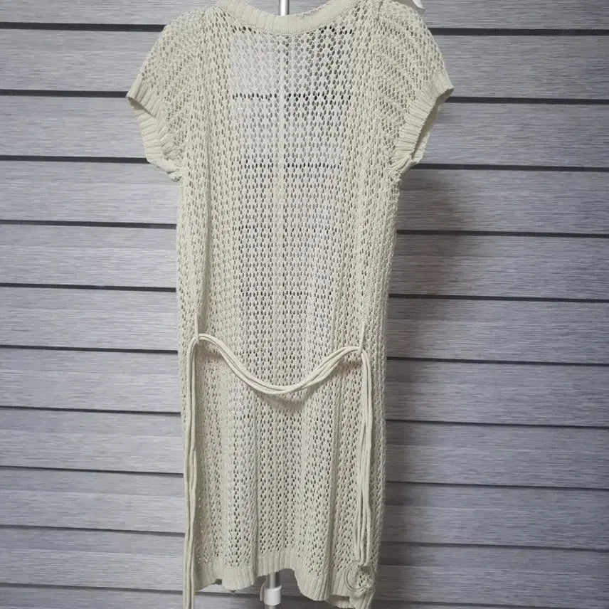 [BUNJANG] Kaki Knit Short Sleeve Cardigan / 연카키 니트 반팔 가디건