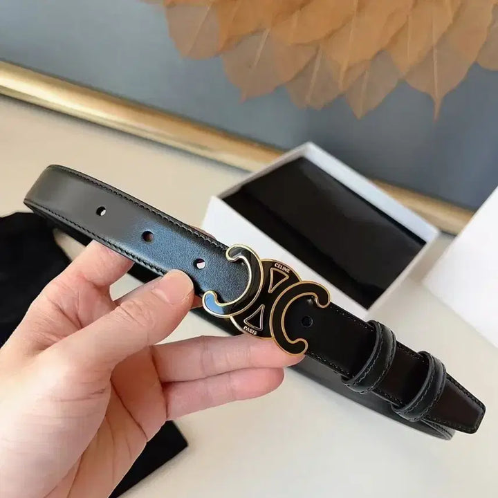 [BUNJANG] Celine Leather Belt with Logo / 셀린느 벨트