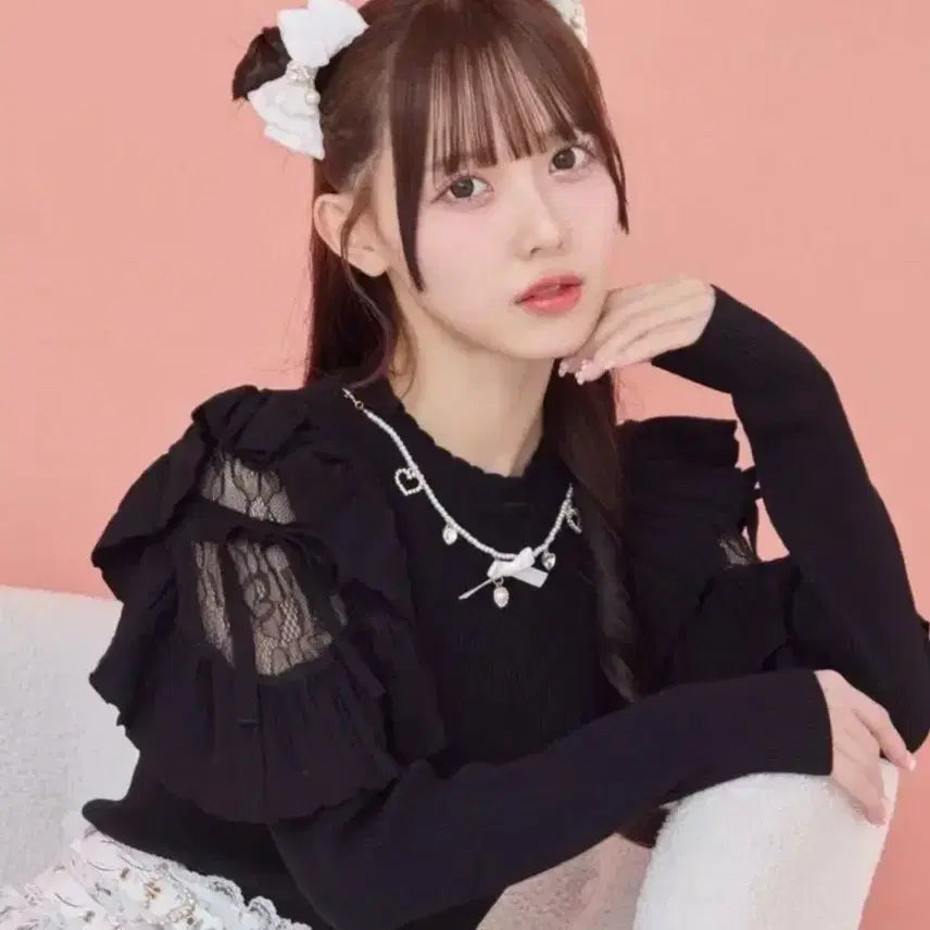 [BUNJANG] Rosita Shoulder Frill Knit / 교판)로지타 어깨프릴니트 마즈리즈리사시허니딤모아르노에미에블린지뢰계양산형