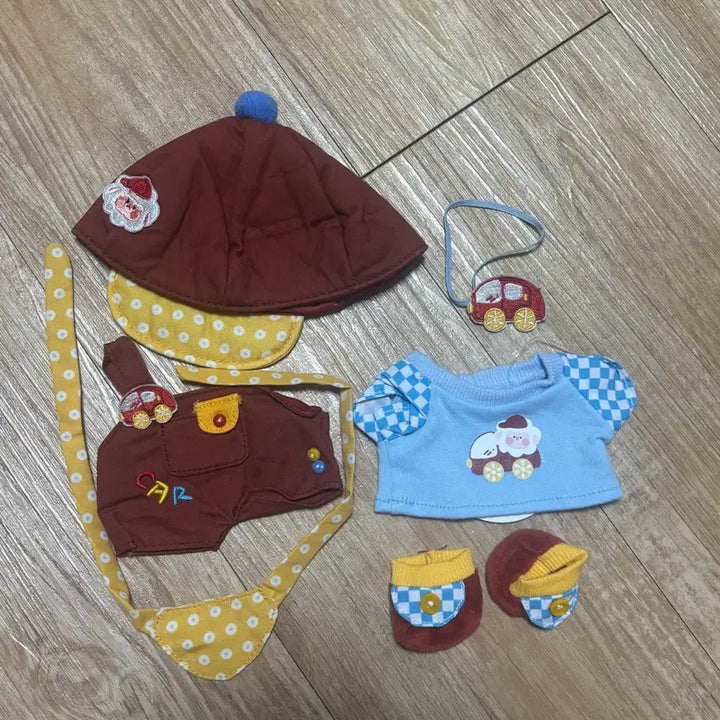 [BUNJANG] Brown Sheep Overalls for 20cm Dolls / 솜인형 갈색 양 멜빵