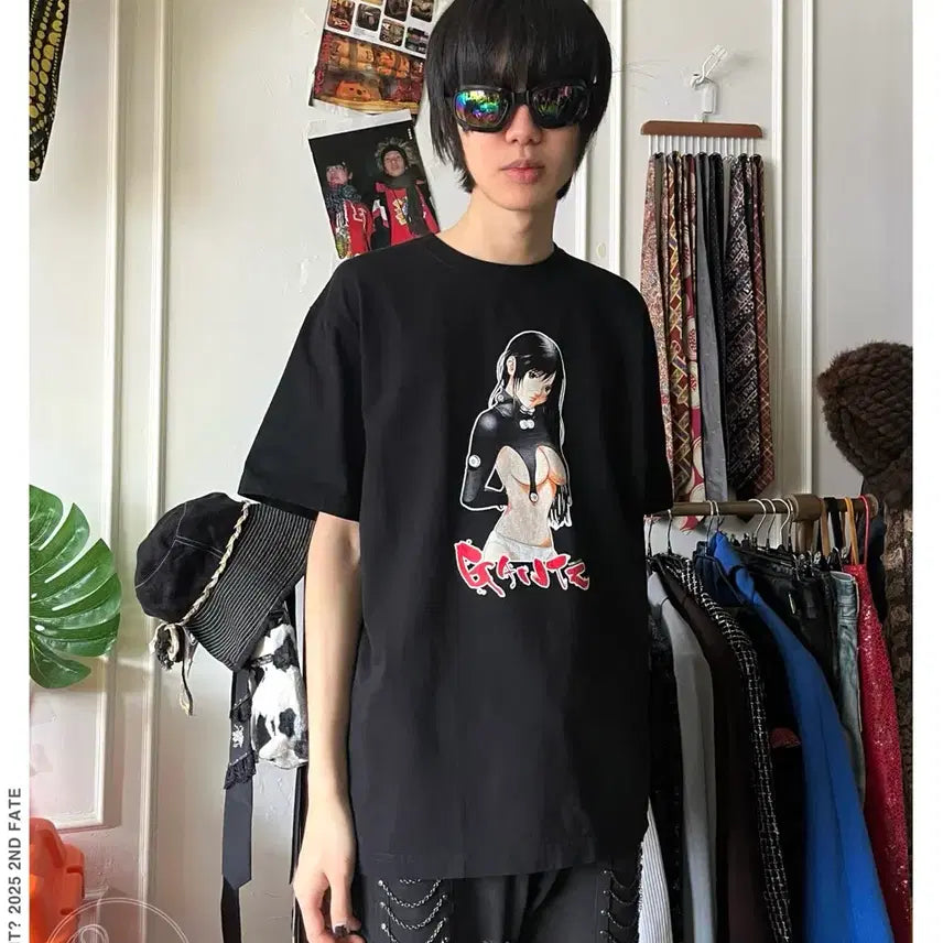 [BUNJANG] Gantz 2000s Reika Printed T-Shirt / 2000s Gantz 간츠 아카이브 레이카 프린팅 반팔 티셔츠