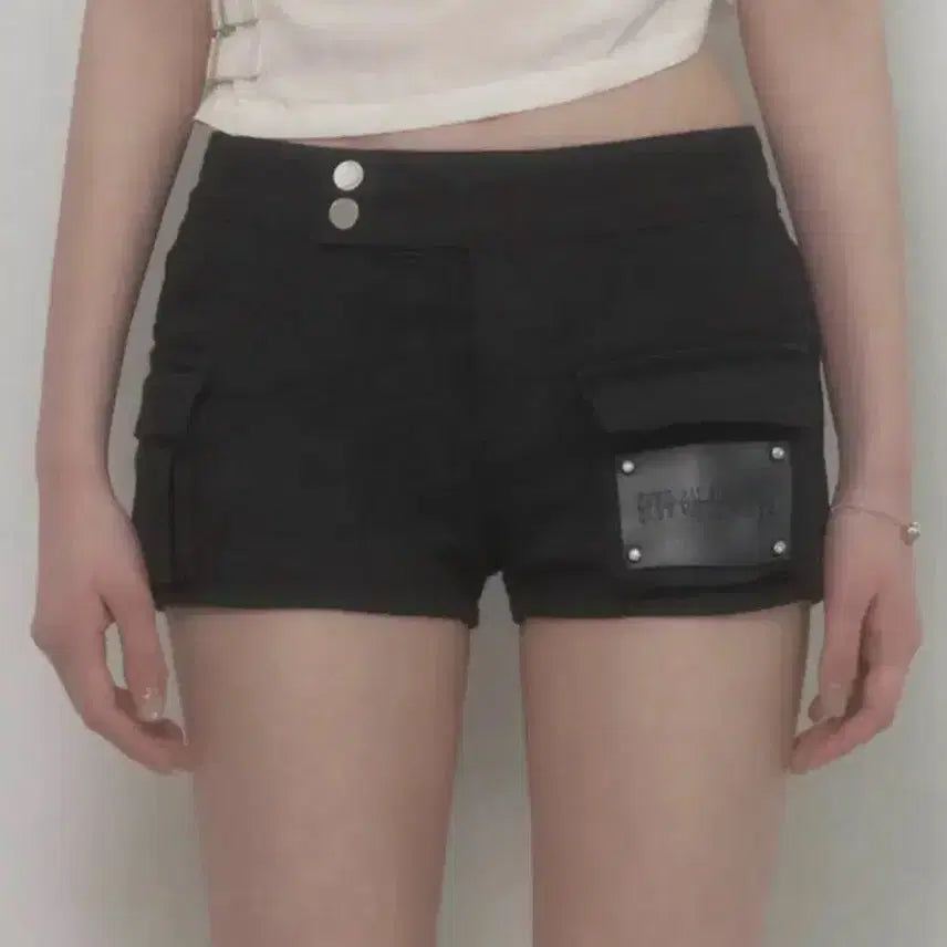 [BUNJANG] Et O Somme Leather Patch Cargo Short Pants / 에트오소메 Leather Patch Cargo Short Pants