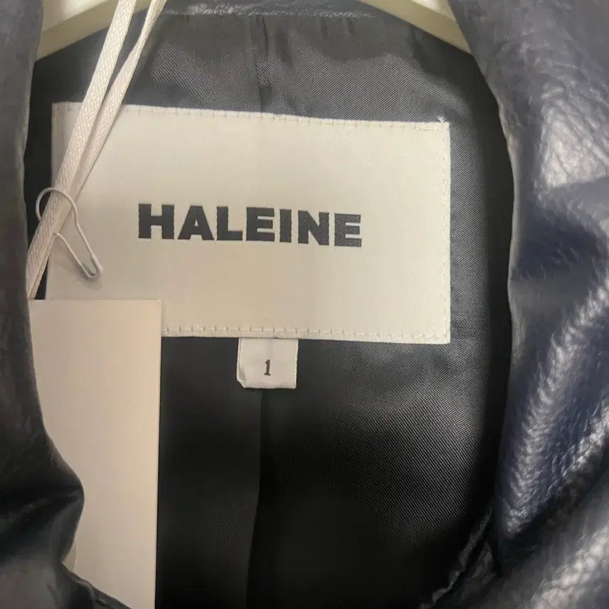 [BUNJANG] Allene Leather Trucker Jacket Navy / [1] 알렌느 레더 트러커 자켓 네이비