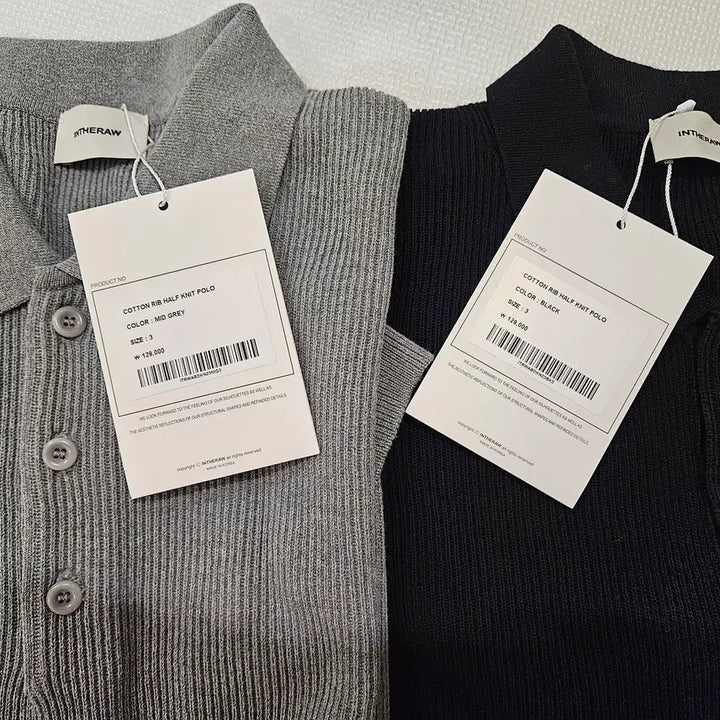 [BUNJANG] The Row Cotton Rib Half Knit Black, Mid Grey Bundle Set / (새제품 2장일괄)인더로우/코튼 립 하프 니트 블랙,미드그레이/3사이즈