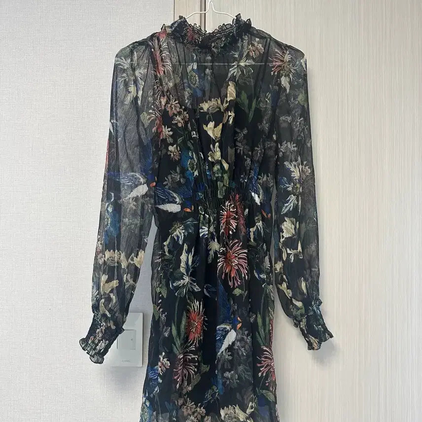 [BUNJANG] ZARA Black Flower Pattern Mini Dress XS / 자라 원피스 xs