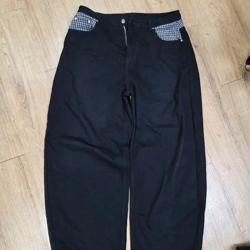 [BUNJANG] OY Check Mix Wide Volume Pants / OY- CHECK MIX WIDE VOLUME PANTS 오와이