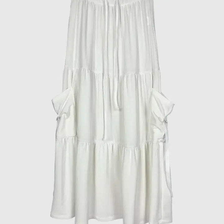 [BUNJANG] Tiered Cargo Long Skirt / 캉캉 카고 롱스커트