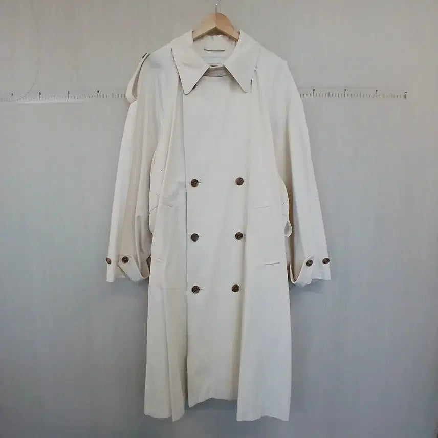 [BUNJANG] Instantfunk Ivory Double Button Trench Coat / 인스던트펑크 아이보리 더블 버튼 트렌치 코트
