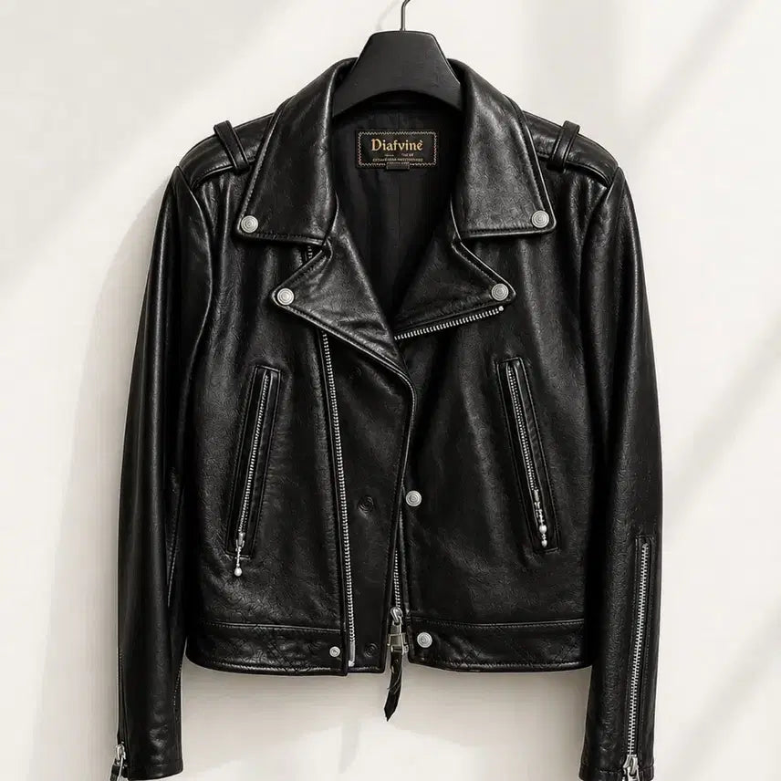 [BUNJANG] DIAFVINE Genuine Leather Rider Jacket / DIAFVINE 소가죽 라이더 자켓