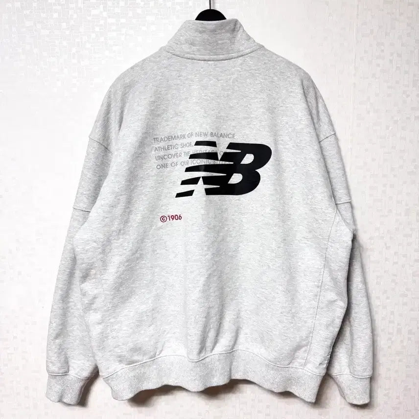 [BUNJANG] New Balance Big Logo Half-Zip Sweatshirt Oversized Fit / [S,90]뉴발란스 빅로고 반집업 맨투맨 오버핏
