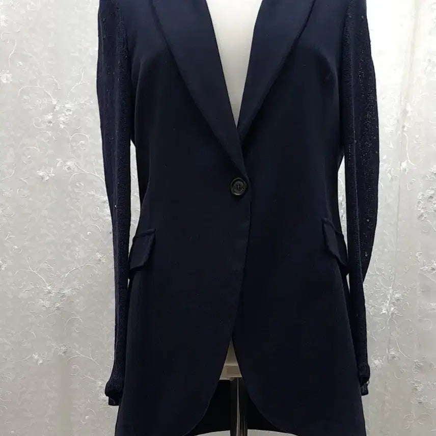 [BUNJANG] Brunello Cucinelli Navy Knit Sleeve Jacket (Size 55) / 브루넬로  쿠치넬리 자켓 55