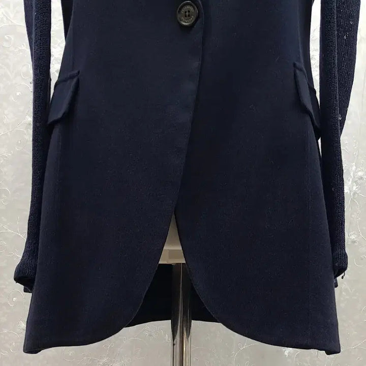 [BUNJANG] Brunello Cucinelli Navy Knit Sleeve Jacket (Size 55) / 브루넬로  쿠치넬리 자켓 55