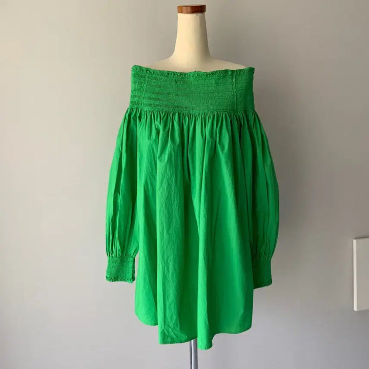 [BUNJANG] COS Green Shirring Blouse / 새옷 COS 그린 셔링 블라우스 L