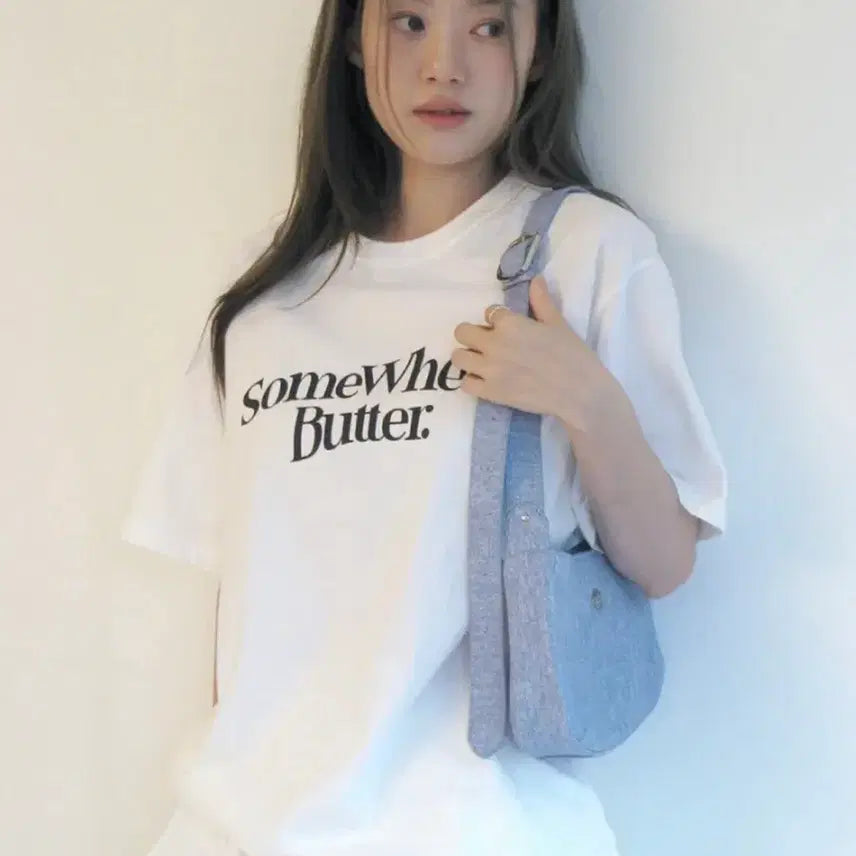 [BUNJANG] Somewhere Better Wave Logo Oversized T-Shirt White / 썸웨어버터 웨이브 로고 오버핏 티셔츠