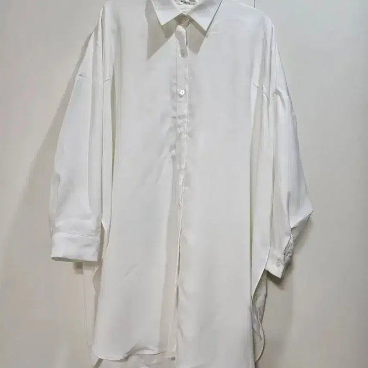 [BUNJANG] White Long Loose Fit Shirt / 화이트 롱 셔츠 루즈핏 남방