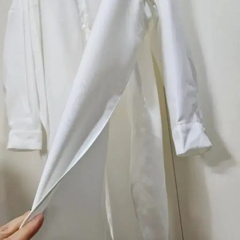 [BUNJANG] White Long Loose Fit Shirt / 화이트 롱 셔츠 루즈핏 남방