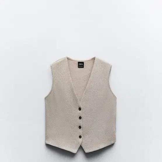 [BUNJANG] Zara Textured Jacquard Vest Ivory / 자라 텍스처 자카드 베스트 아이보리