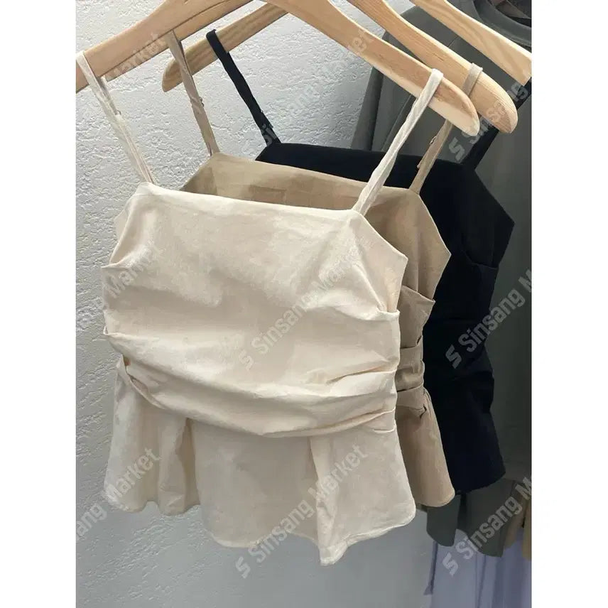 [BUNJANG] Smocked Bustier Tube Top with Adjustable Straps / 끈조절O 끈나시 뷔스티에 스모크 블라우스 튜브탑 / 129