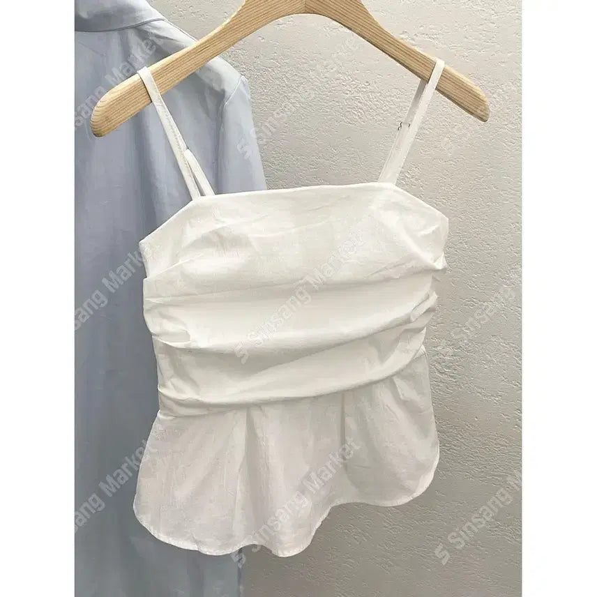 [BUNJANG] Smocked Bustier Tube Top with Adjustable Straps / 끈조절O 끈나시 뷔스티에 스모크 블라우스 튜브탑 / 129