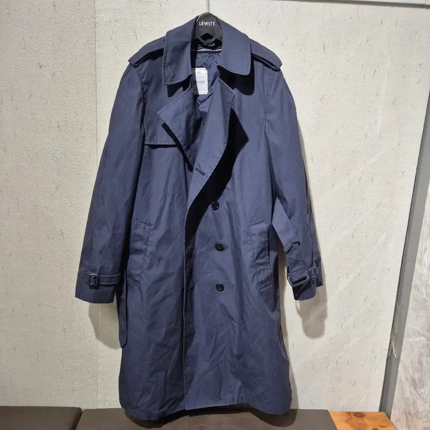 [BUNJANG] US Navy Original Trench Long Coat / 미군 오리지널 네이비 트렌치 롱코트