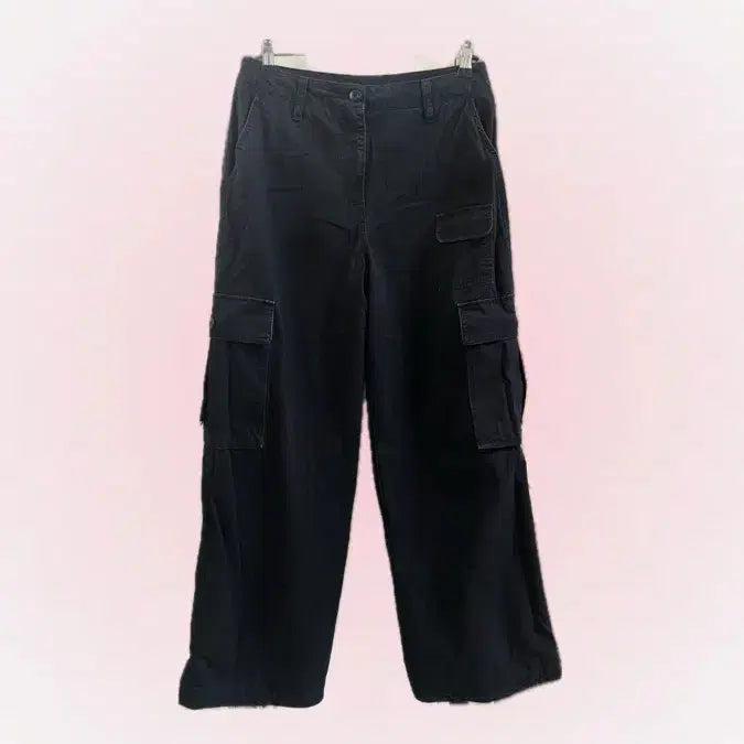 [BUNJANG] Musinsa Black Cargo Wide Pants / 무신사 블랙 카고 와이드 팬츠