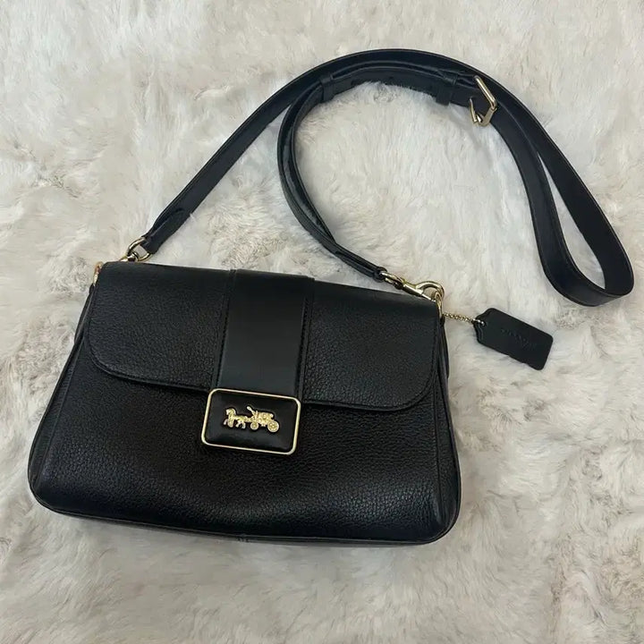 [BUNJANG] Coach Black Leather Crossbody Bag / 코치 블랙 레더 크로스백