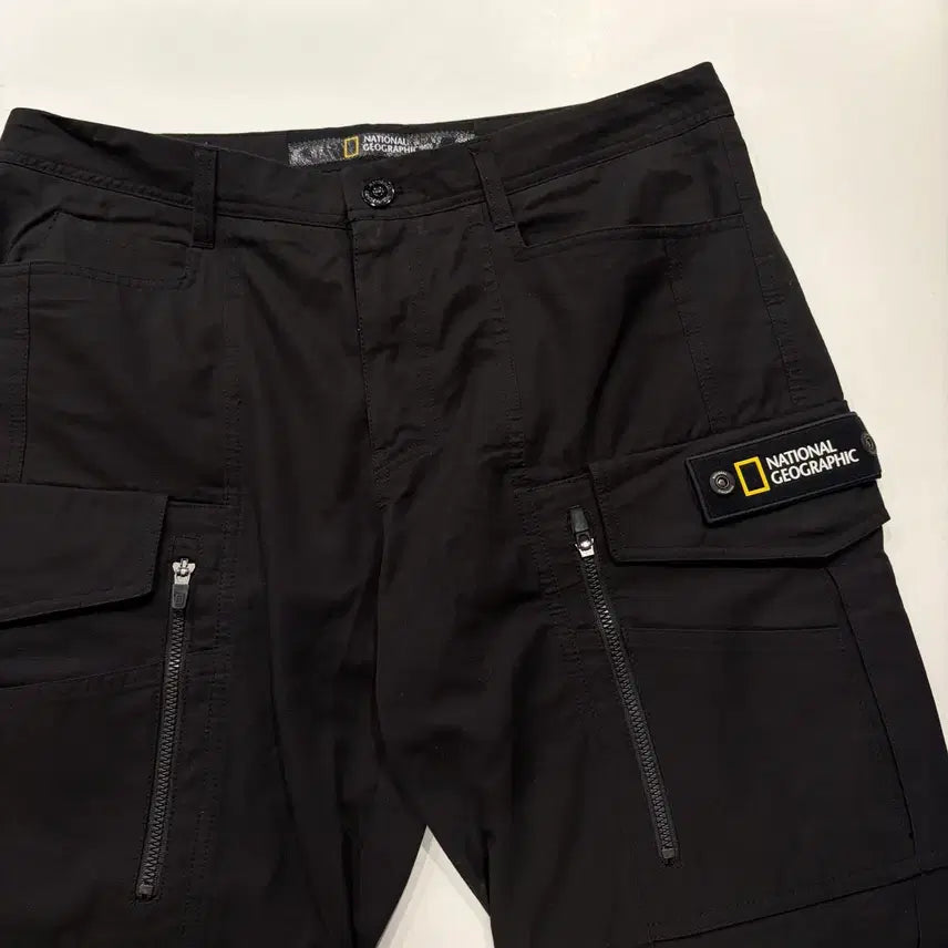 [BUNJANG] National Geographic Shirring Black Cargo Pants / [91] 내셔널지오그래픽 셔링 블랙 카고 바지 팬츠