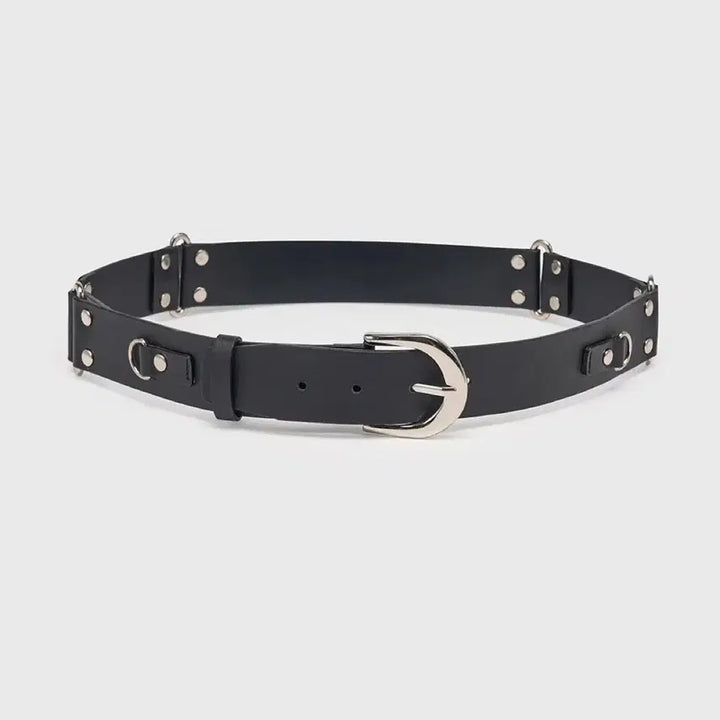 [BUNJANG] Yunse Black Leather Belt / [새상품] Yunse 윤세 블랙 벨트