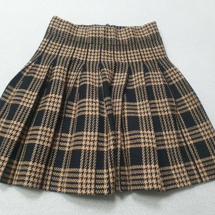 [BUNJANG] BNX Check Pleated Mini Skirt / BNX 체크 플리츠 미니스커트 허리24~27