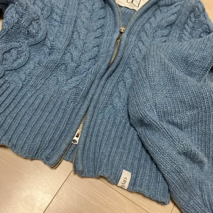 [BUNJANG] CITYBREEZE Blue Two-Way Knit Zip-Up / 씨티브리즈 블루 투웨이 니트 집업