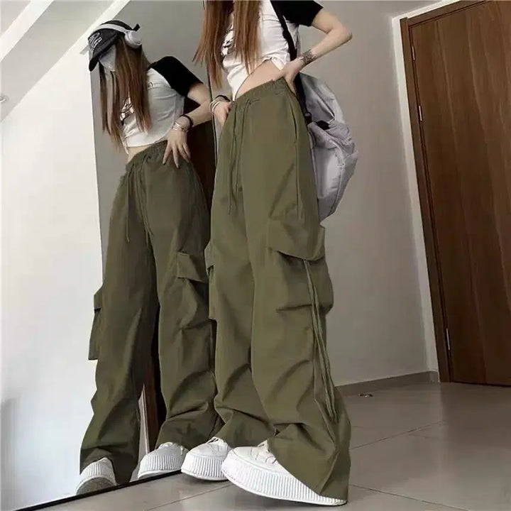 [BUNJANG] Khaki Wide Cargo Jogger Pants / 옷장정리!!! 카키색 와이드 카고 조거팬츠